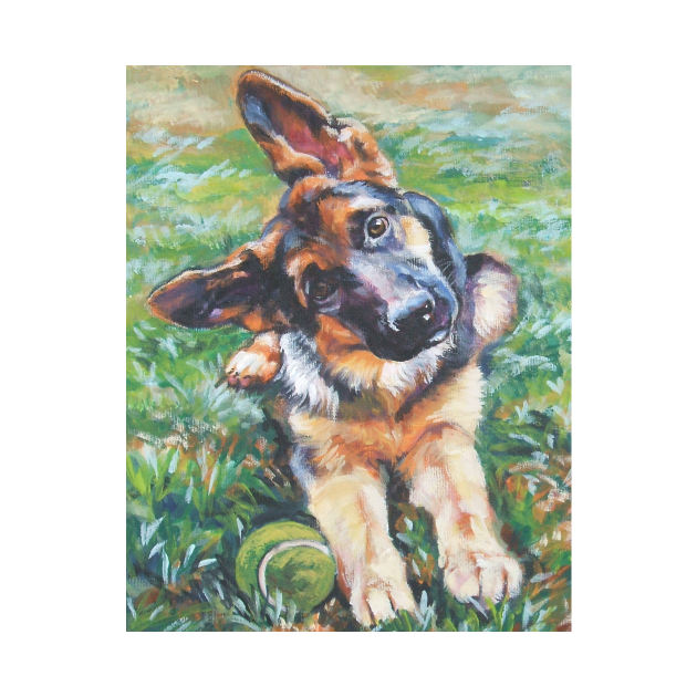 Discover German Shepherd Fine Art Painting - German Shepherd - T-Shirt