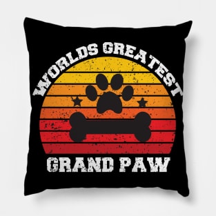 Grandpaw Worlds Greatest Grand Paw Funny Dogs Tee Pillow