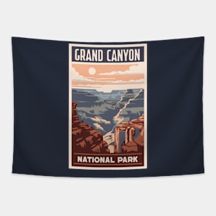 A Vintage Travel Art of the Grand Canyon National Park - Arizona - US Tapestry