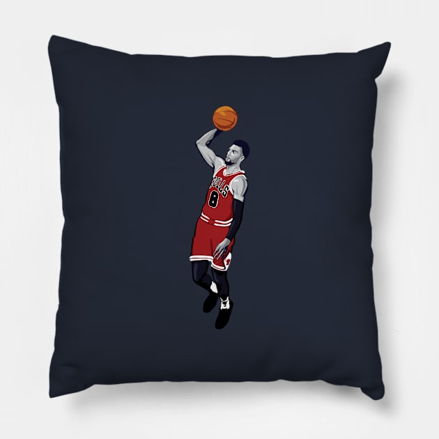 Zach Lavine Vector Dunk Pillow by qiangdade