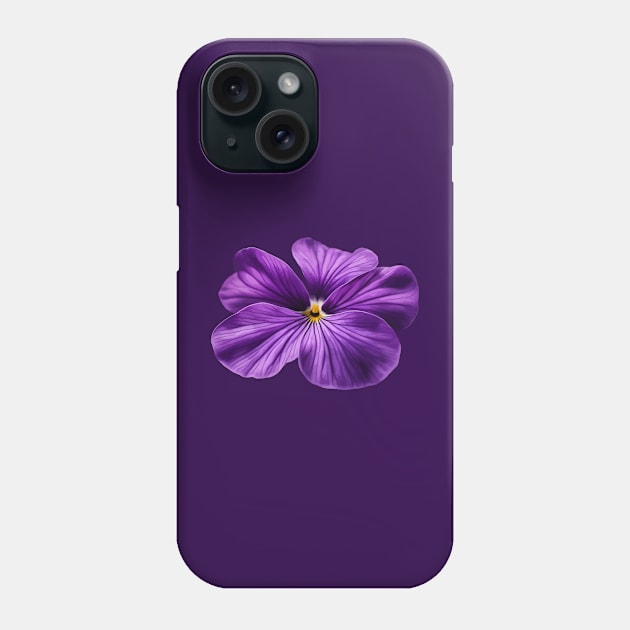 Intricately Detailed February Viola Flower Phone Case by taiche