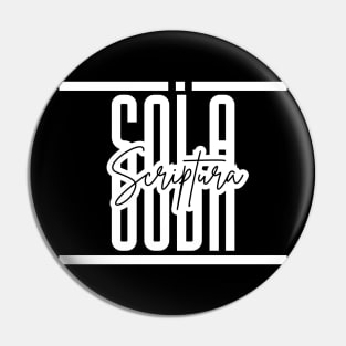 Sola Scriptura white logo design typography Pin