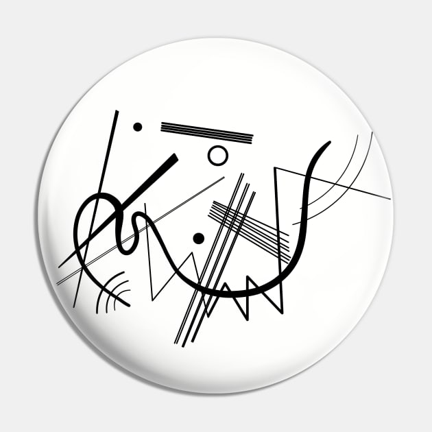 Kandinsky - Black and White Abstract Art Pin by shamila