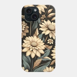 Beige Floral Illustration Phone Case