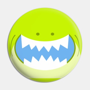 RadioActive Neon Green Shark Mask Pin