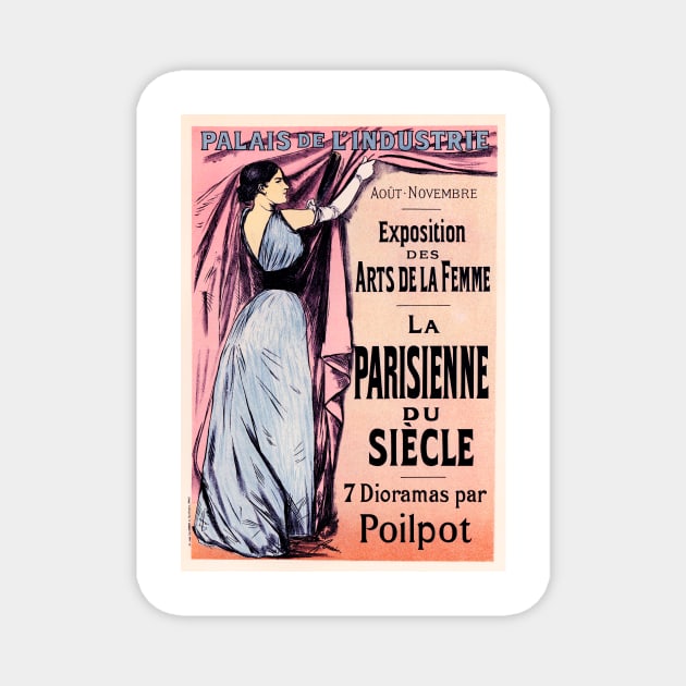 PARIS WOMAN ART EXHIBITION OF THE CENTURY Vintage French Advertisement Magnet by vintageposters