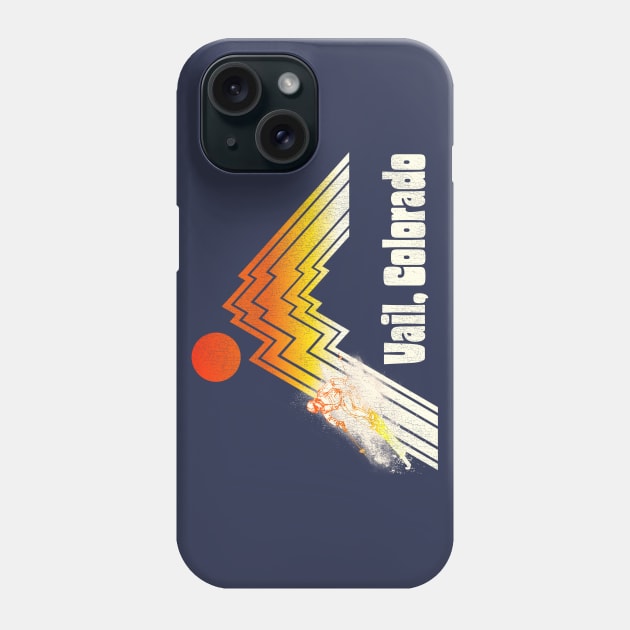 Vail Colorado 70s/80s Retro Souvenir Style Skiing Phone Case by darklordpug