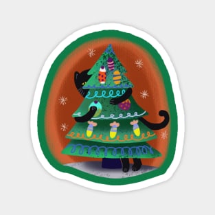 Cat Christmas Tree Magnet