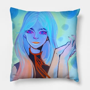 Floga fire mage portrait Pillow