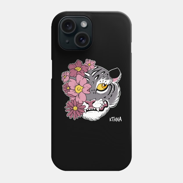 flower tiger Phone Case by ART BY KTANA