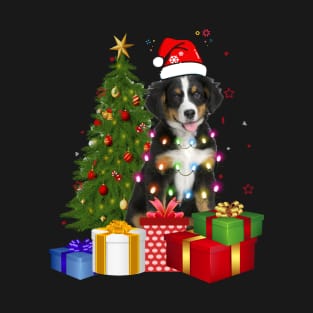 Bernese Mountain Christmas Tree Santa Hat Funny Xmas Gift Dog T-Shirt T-Shirt