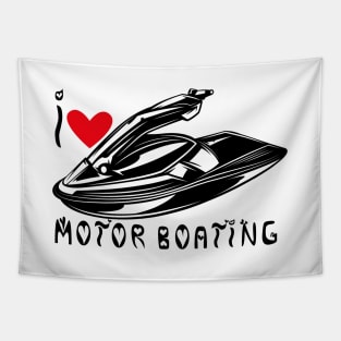 boat i love motor boating funny motor Tapestry