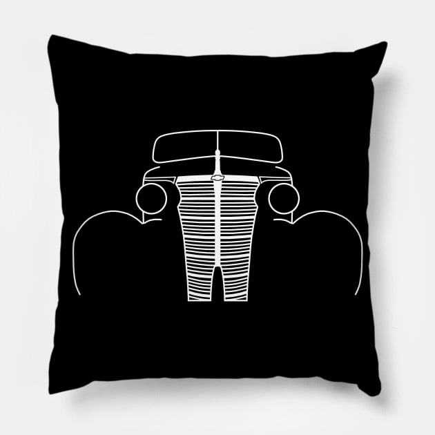 1938 Chevy Master classic car outline graphic (white) Pillow by soitwouldseem