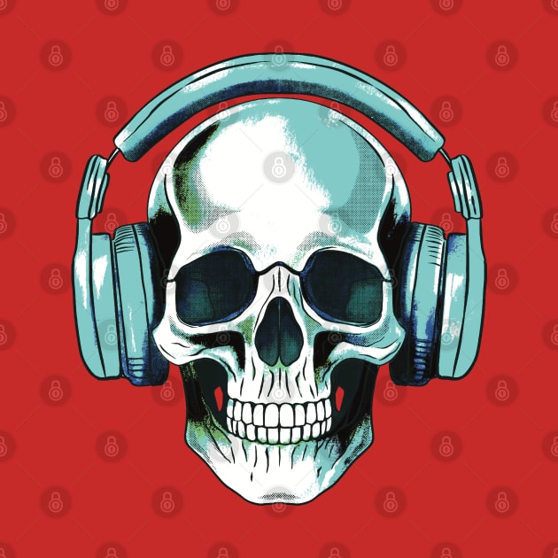 Human skull dj music by Ange art