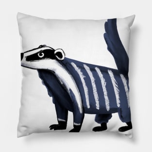 Cute Badger Drawing Pillow