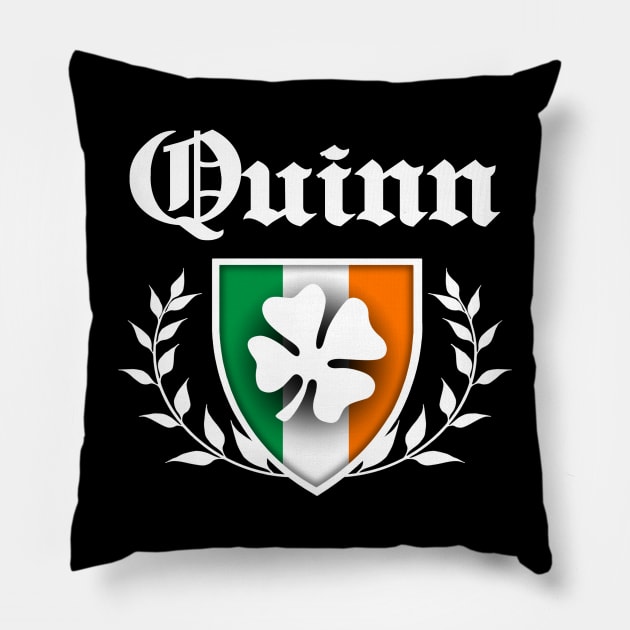 Quinn Shamrock Crest Pillow by robotface