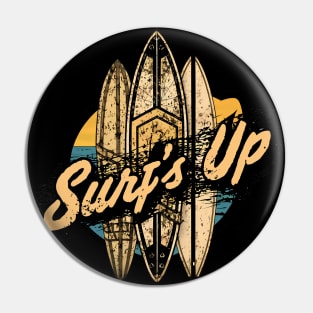 Surf's Up! Surfing T-Shirt Pin