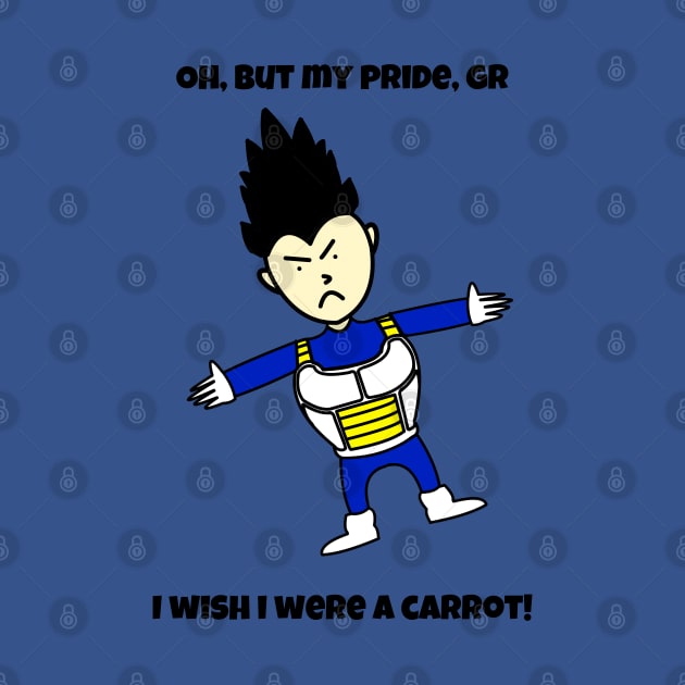 "Oh, but my pride, gr I wish I were a carrot!" Vegeta Chibi by JacCal Brothers