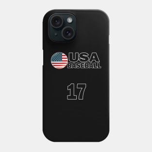 USA Baseball Number 17 T-shirt Design Phone Case