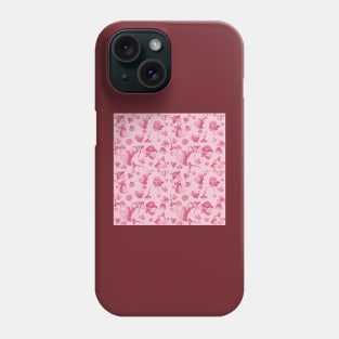 Lady Kitty Toile, Pink Phone Case