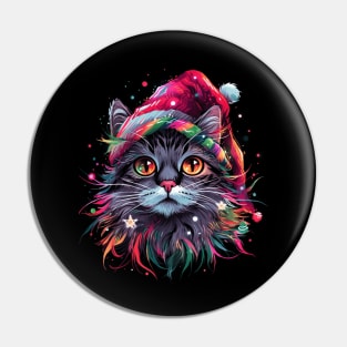 Cute Colorful Cat Christmas for Women's Girls Men Boys Kids Pin