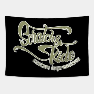 Scratch & Ride Brand (Light Olive Logo) Tapestry