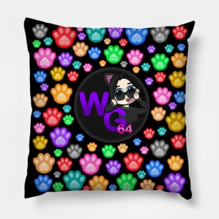 Wolfgirlgaming64 paws logo Pillow