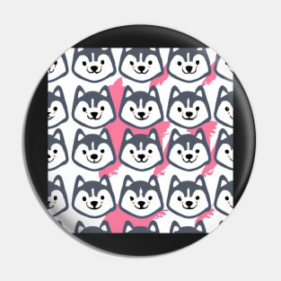 Siberian Husky Pattern Kawaii Pin