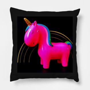 I love unicorns PINK RAINBOW GOLD BLACK Pillow