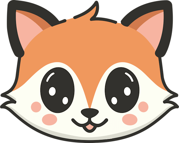 Cute Face of a Kawaii Fox Kids T-Shirt by Art-Jiyuu