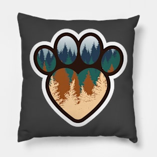 Forest Paw Print Pillow