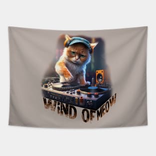 Wind of Meow DJ Cat Tapestry