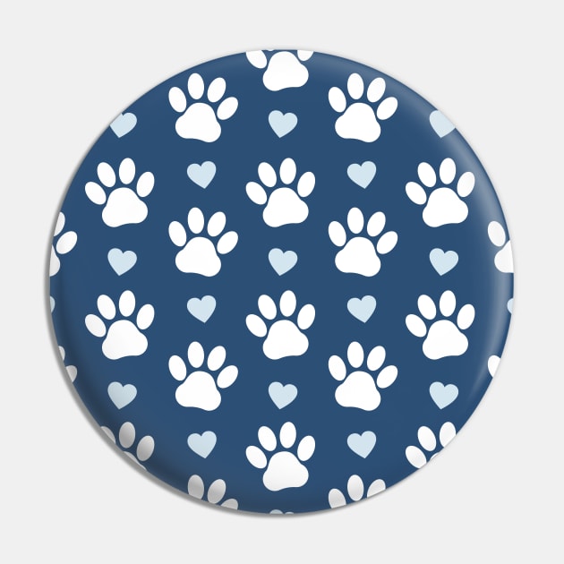 Pattern Of Paws, Dog Paws, White Paws, Blue Hearts Pin by Jelena Dunčević