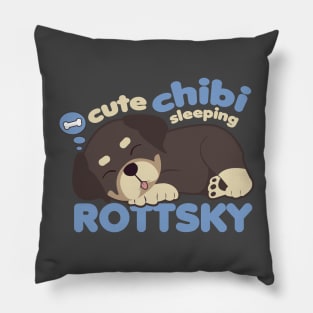 Cute Chibi Sleeping Rottsky Pillow