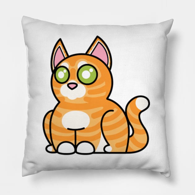 Plump Cat Orange Tabby Pillow by JadedOddity