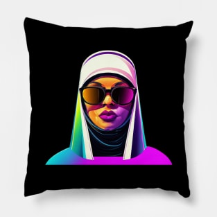 Nun Hip Hop Fashion Retro Colorful Pillow