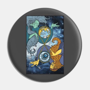 Mother Earth and Father Time Pin