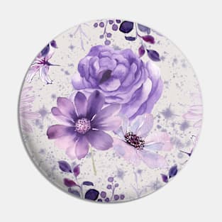 Purple Floral Print Pin