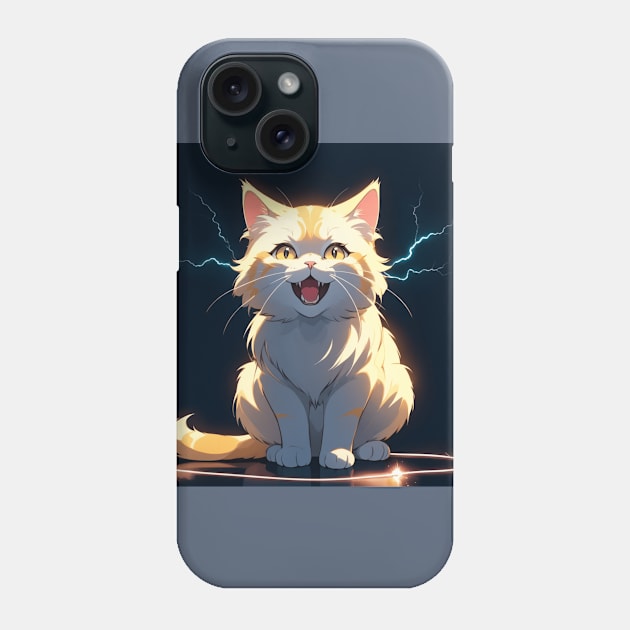 Cute Electric Cat Phone Case by Spaceboyishere