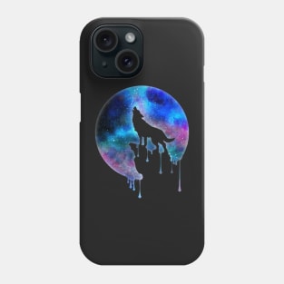 Howling Wolf - Full Moon - watercolour - Art - Trend - Splatter- Gift - Universe - Space - Galaxy Phone Case