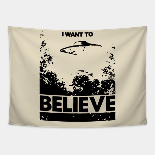 Pop art I Want To Believe X-Retro Style Tapestry by N2K'Q