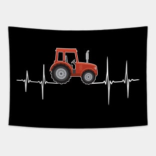 Tractor Heartbeat Farmer Pulse Tapestry