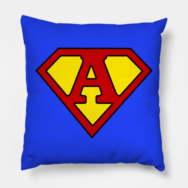 Superhero Symbol Letter A Pillow by NextLevelDesignz