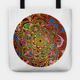 Mandala colorful red Tote