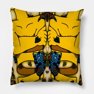 Yellow Nervous Butterfly Pillow