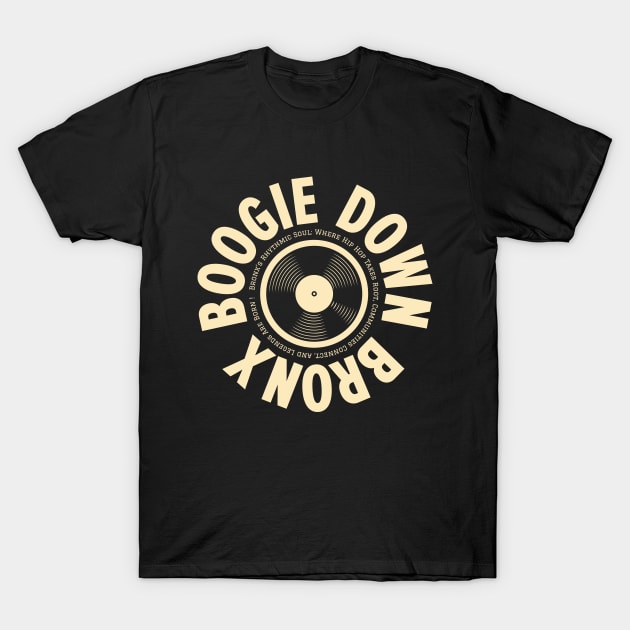 Boogie Down Bronx Hip Hop Logo - Vintage Vinyl Record Design