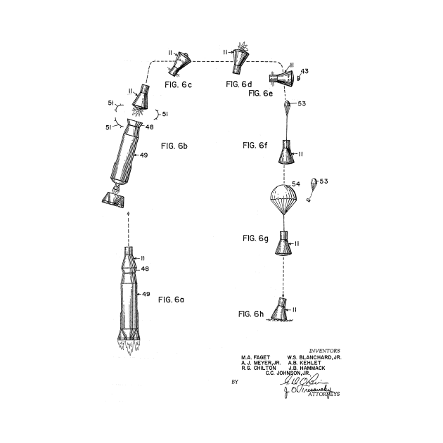 Space Capsule Vintage Patent Hand Drawing by TheYoungDesigns