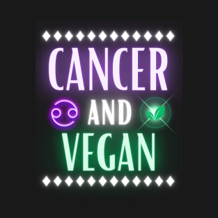 Cancer and Vegan Retro Style Neon T-Shirt