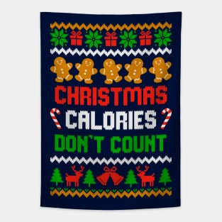 Christmas calories dont count ugly sweater Tapestry