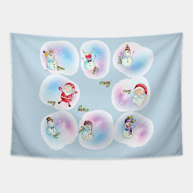 Christmas Badges Tapestry by Mako Design 